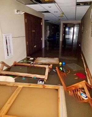 Pumping halfway done - Flood waters in the basement